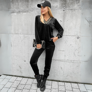 Trening Dama din Catifea Negru COOL