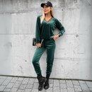 Trening COOL Verde Inchis din catifea - decolteu in V