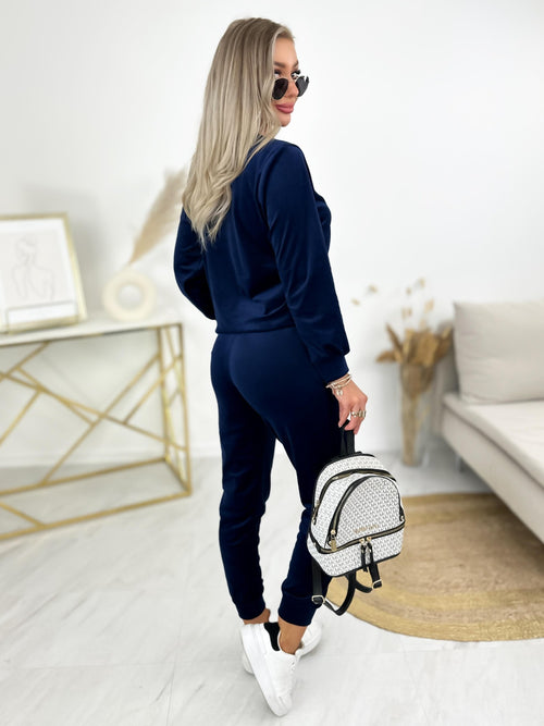 Trening COOL Bleumarin din catifea - decolteu in V