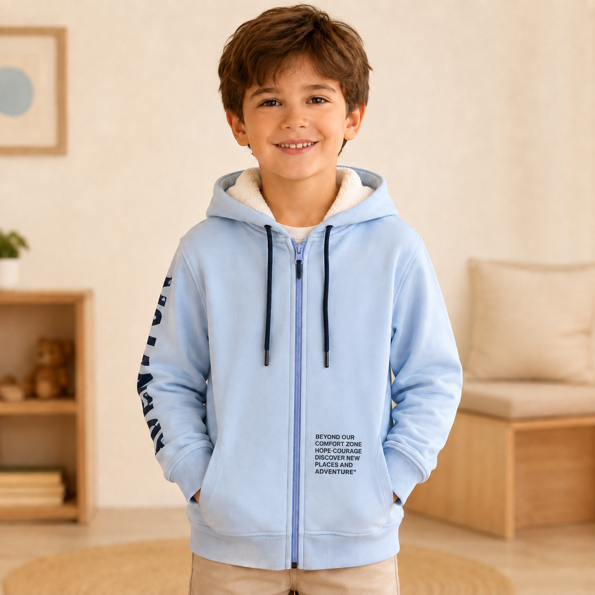 Hanorac Baieti Adventure Bleu