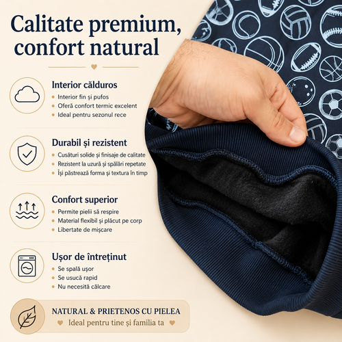 Hanorac Mingii Bleumarin Baieti - detalii material