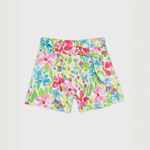 Pantaloni Scurti Fete Imprimeu Floral Turcoaz - imagine 3