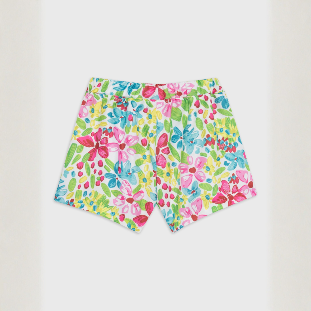 Pantaloni Scurti Fete Imprimeu Floral Turcoaz - imagine 4