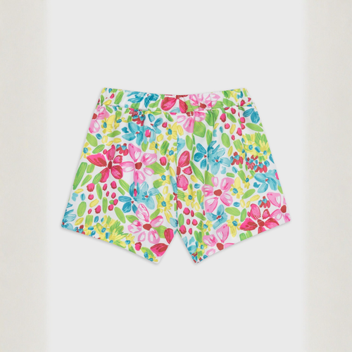 Pantaloni Scurti Fete Imprimeu Floral Turcoaz - imagine 4