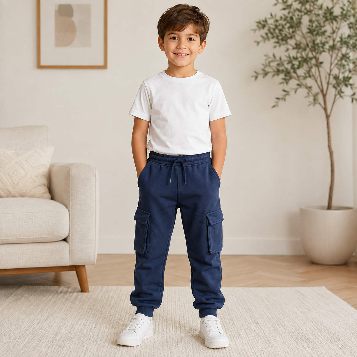 Pantaloni Trening Cargo pentru Baieti