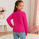 Pulover Crosetat Fucsia Fete - spate