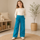 Pantaloni Raiat Turcoaz Fete