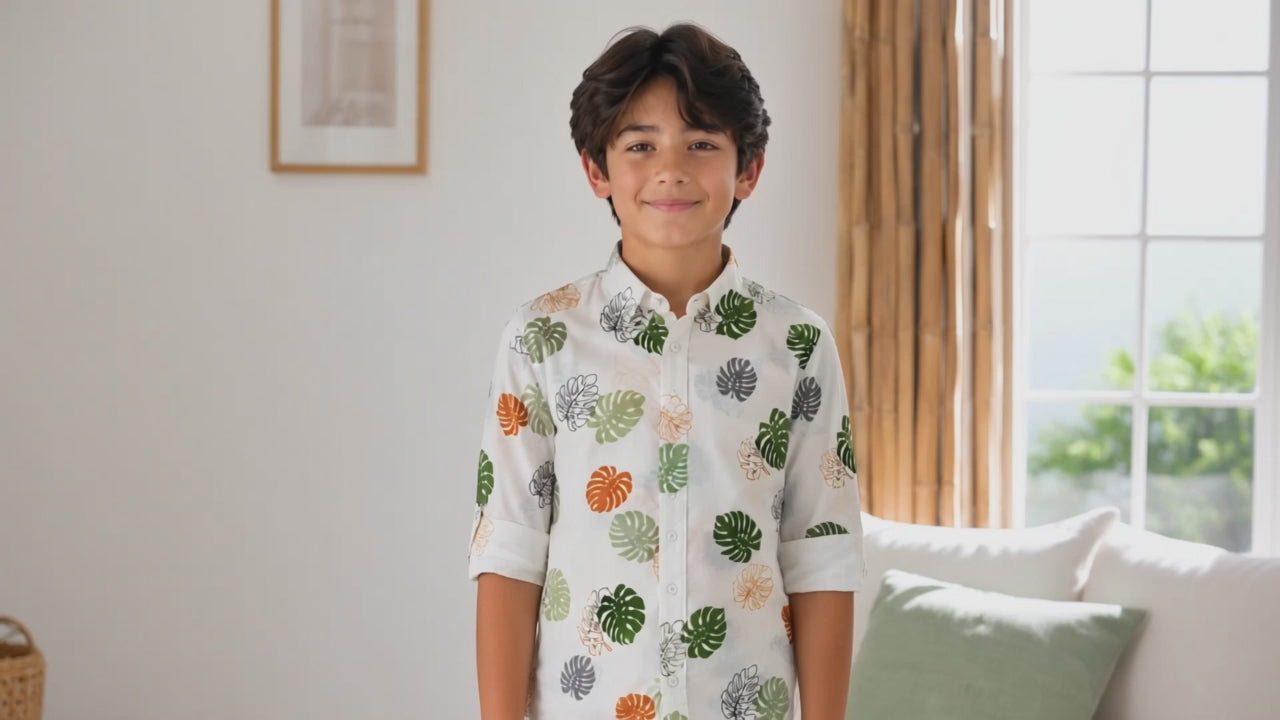 Camasa Baieti Rose Print - video produs