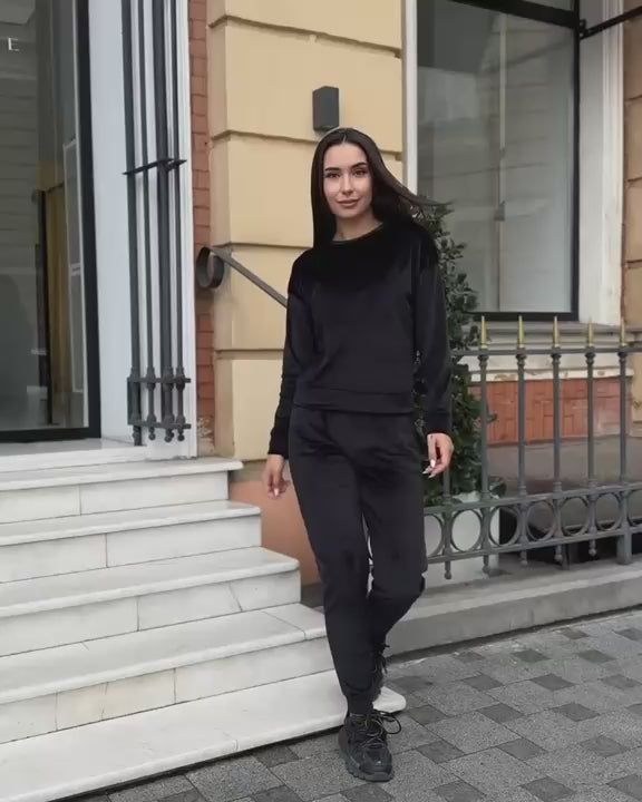Trening Soft Negru din Catifea