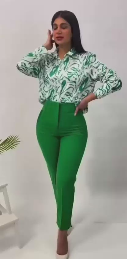 Pantaloni Zaza Verde Deschis - video produs