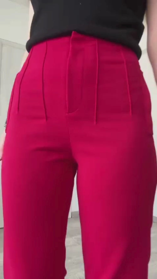 Pantaloni Zaza Rosu Magenta - video produs