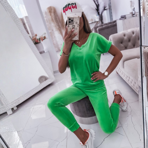 Trening Primi Verde Deschis din Catifea