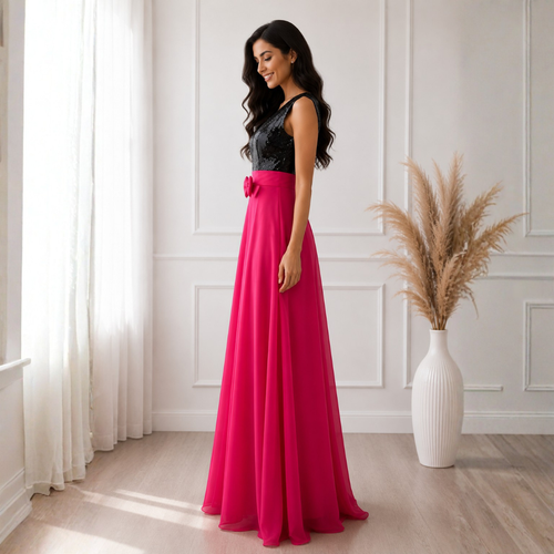 Rochie de Seara din Paiete Fucsia Aura - imagine 4