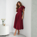 Rochie Bliss Grena - rochie lunga eleganta cu decolteu in V