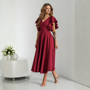 Rochie Bliss Grena - rochie lunga eleganta cu decolteu in V