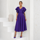 Rochie Bliss Mov - rochie lunga eleganta cu decolteu in V