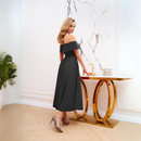 Rochie Seara Negru Larisa - material Barbi Uni