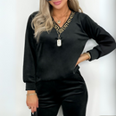 Trening COOL Negru din catifea - decolteu in V