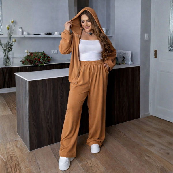 Trening Oversize Maro din Catifea Serin