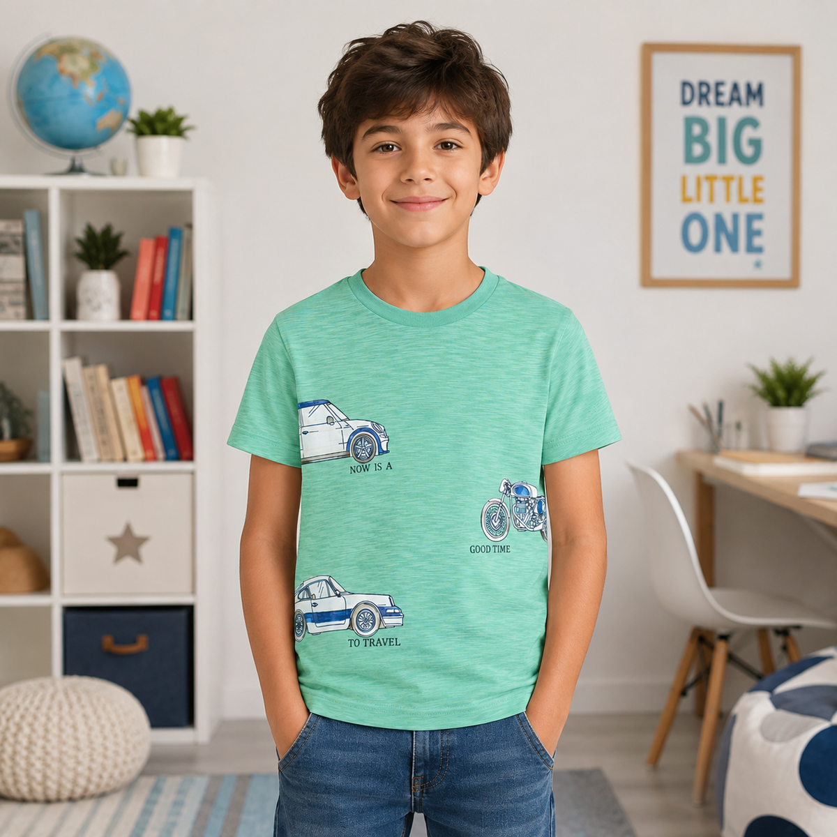 Tricou Travel Baieti Verde Deschis