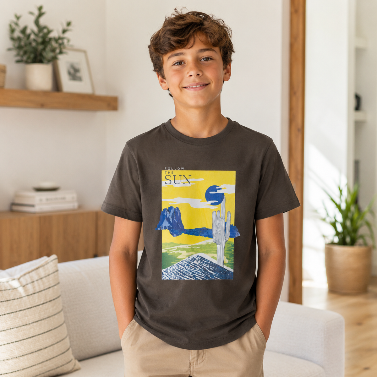 Tricou Sun Unisex Copii Kaki