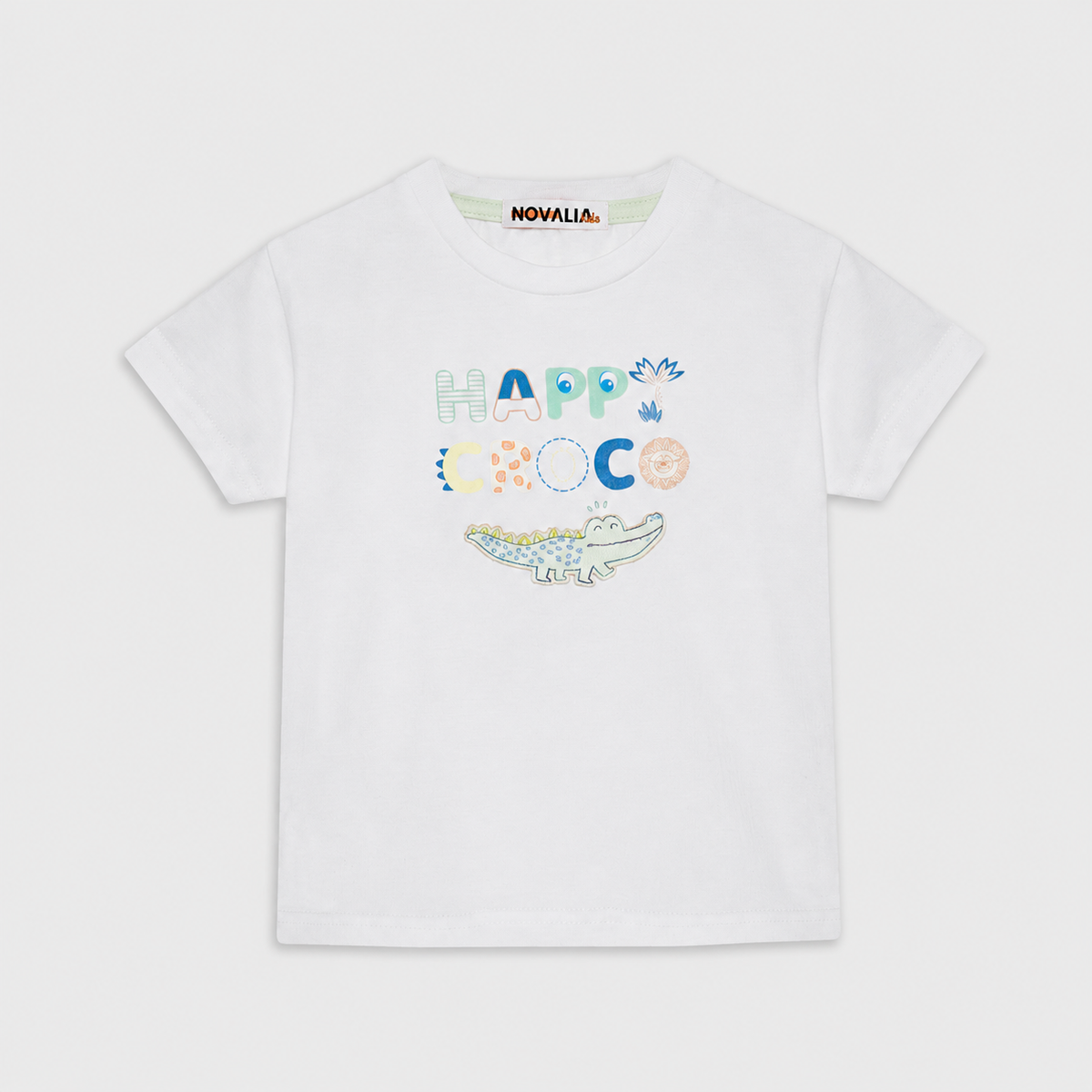 Tricou Croco Unisex Copii Alb - imagine 3