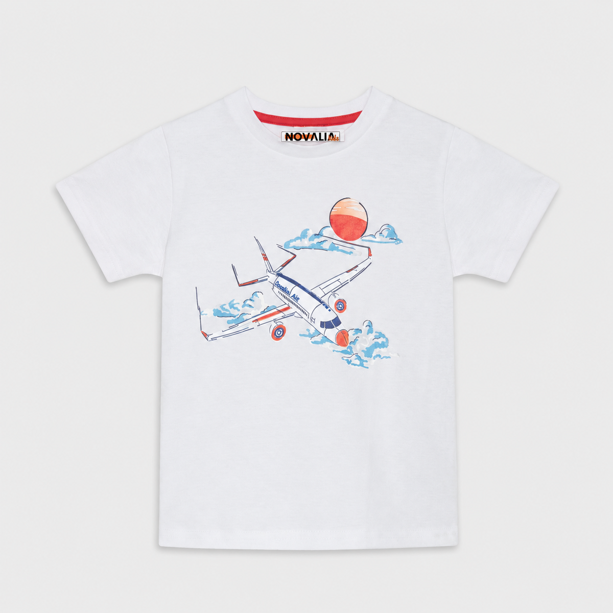 Tricou Avion Unisex Copii Alb - imagine 3