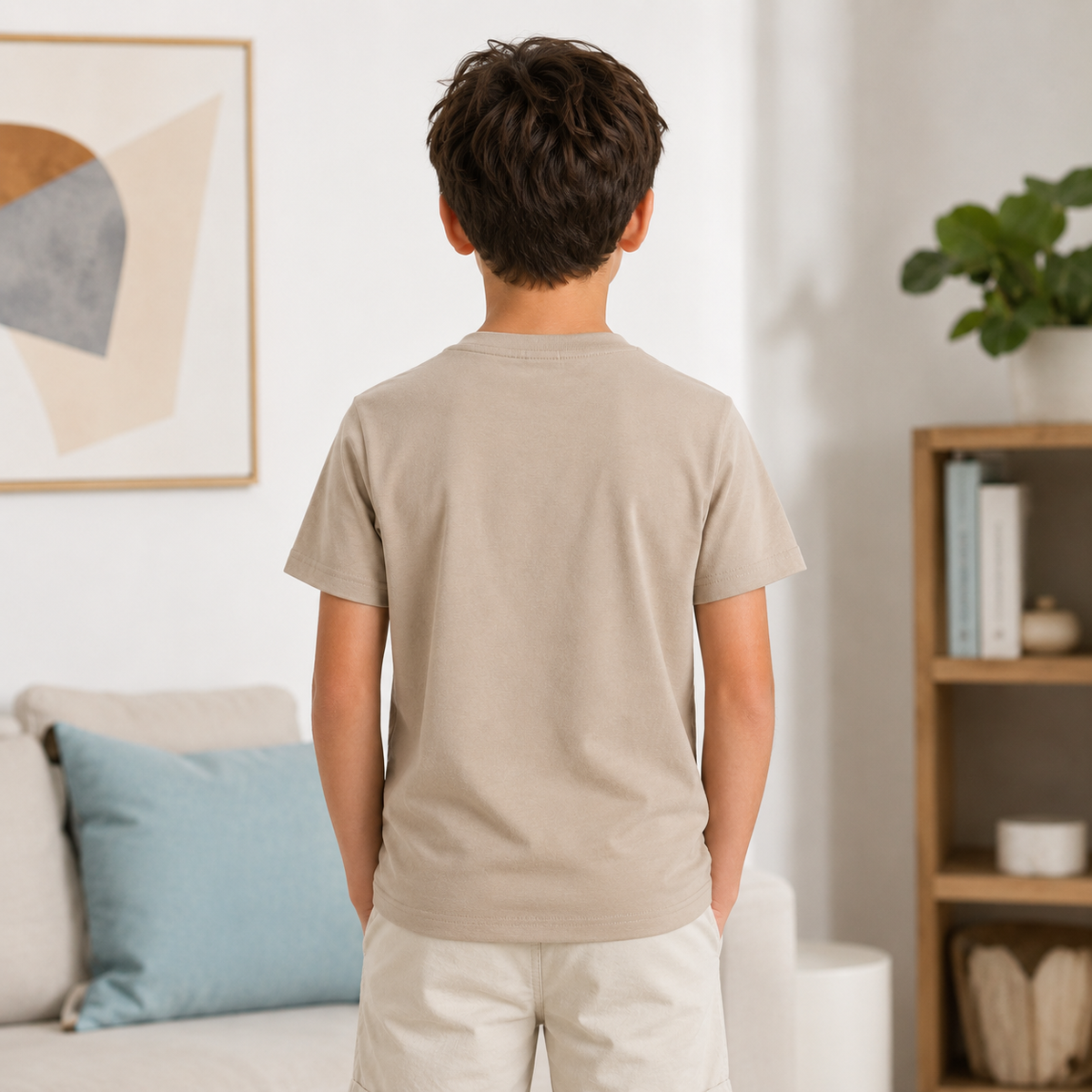 Tricou Avion Unisex Copii Bej
