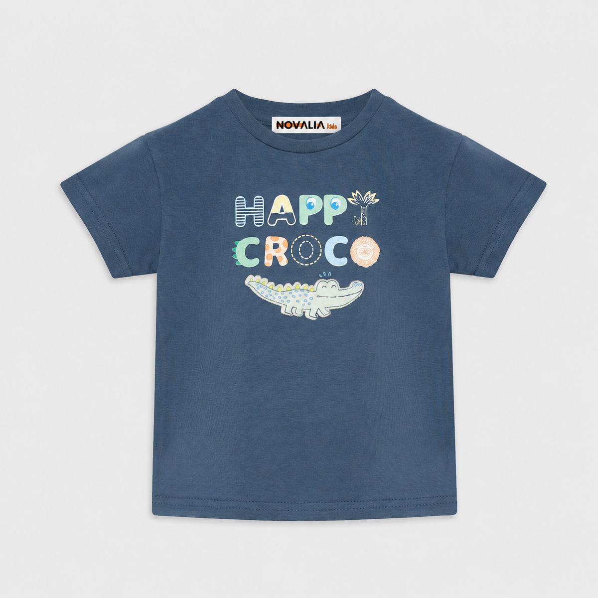 Tricou Croco Unisex Copii Indigo - imagine 3
