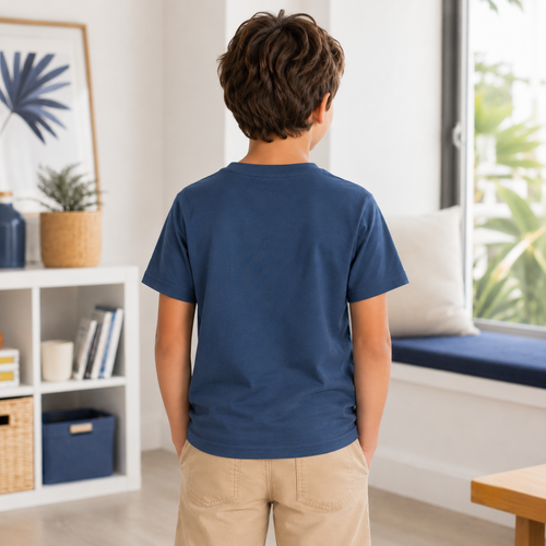 Tricou Croco Unisex Copii Indigo - imagine 2