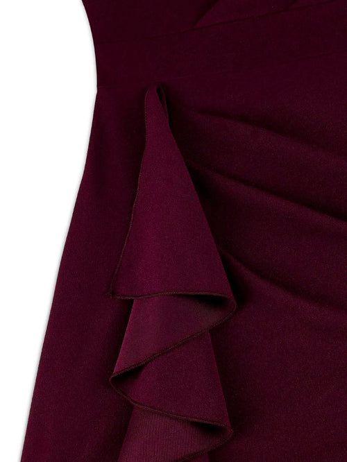 Rochie Aria Grena - rochie midi eleganta cu decolteu rotund