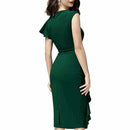 Rochie Aria Verde - rochie midi eleganta cu decolteu rotund